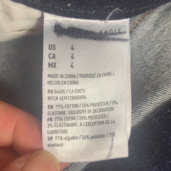 AMERICAN Eagle Curvy Hi Rise Shortie Stretch Distressed Shorts Women's Size 4 - Picture 12 of 16